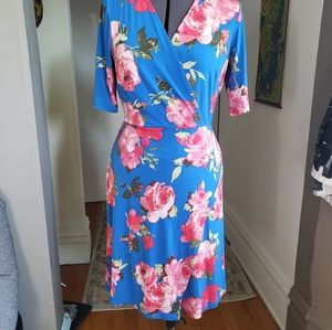 Stretchy faux wrap dress